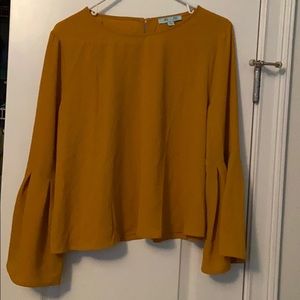 Mustard shirt with Bell sleeves